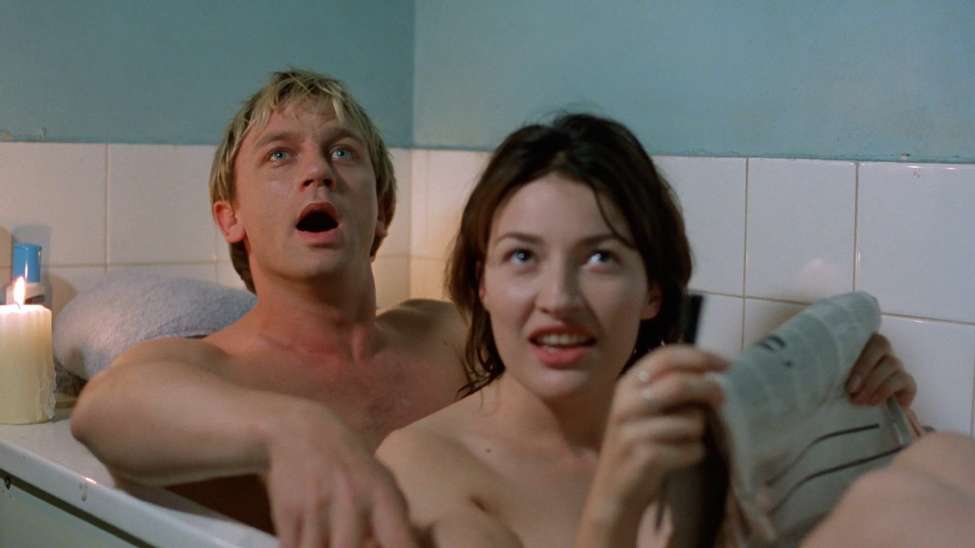 Kelly MacDonald is in the bath with James Bond. 