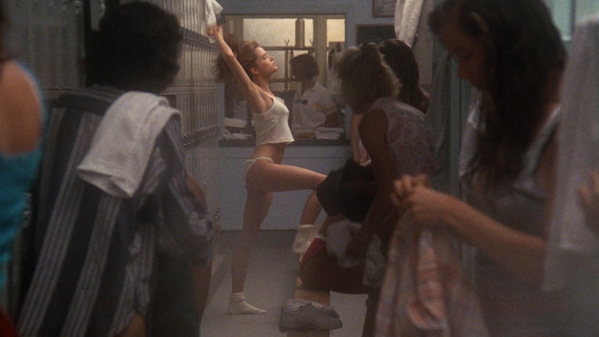 Lea Thompson looks extremely sexxxy when she is getting ready at a locker r...