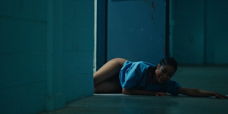 Natasha Marc is crawling bloodied and pantless from a room where she killed...